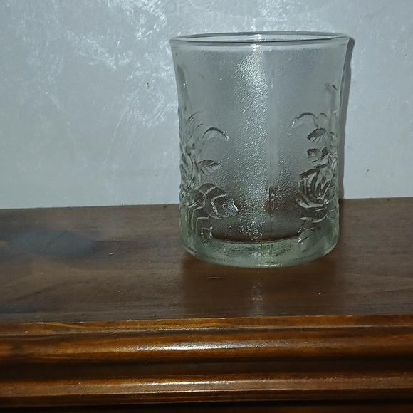 Pasari Crystal Livia Clear Glass Cups Mugs Indonesia Rose Frosted Edge F… - Picture 6 of 9